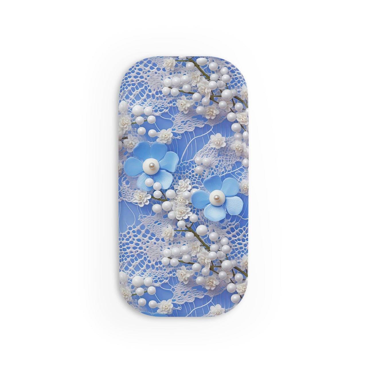 Pearls and Lace on Baby Blue - Phone Click-On Grip