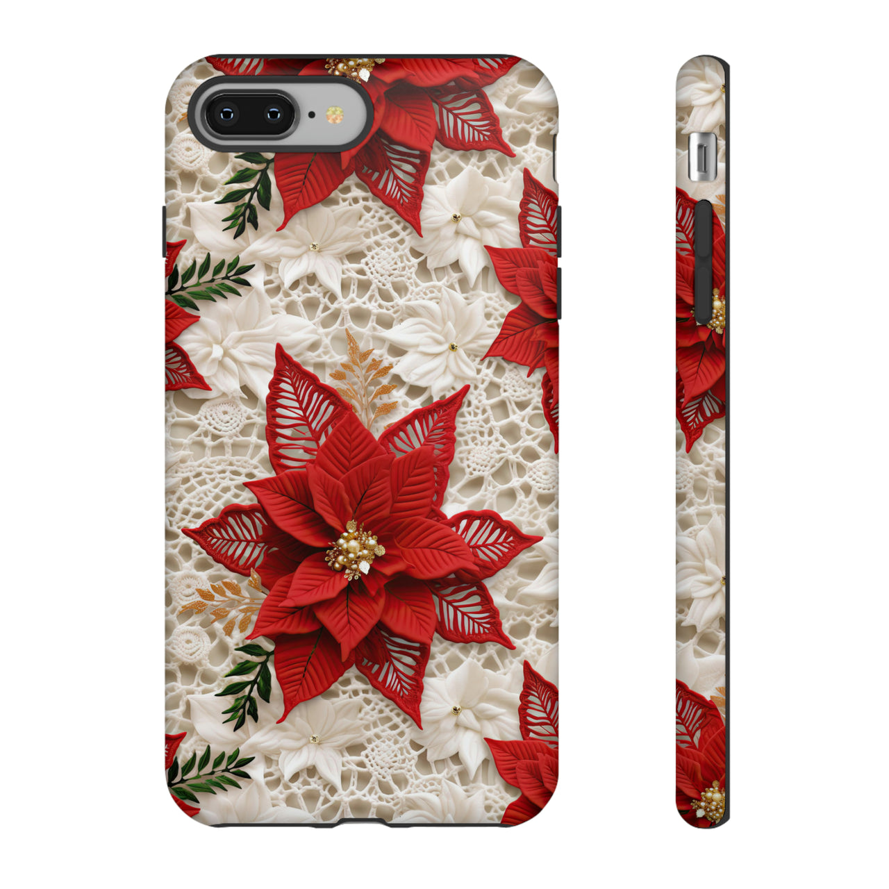 Christmas Poinsettia Tough Cases for iPhone 8 and iPhone 8 Plus