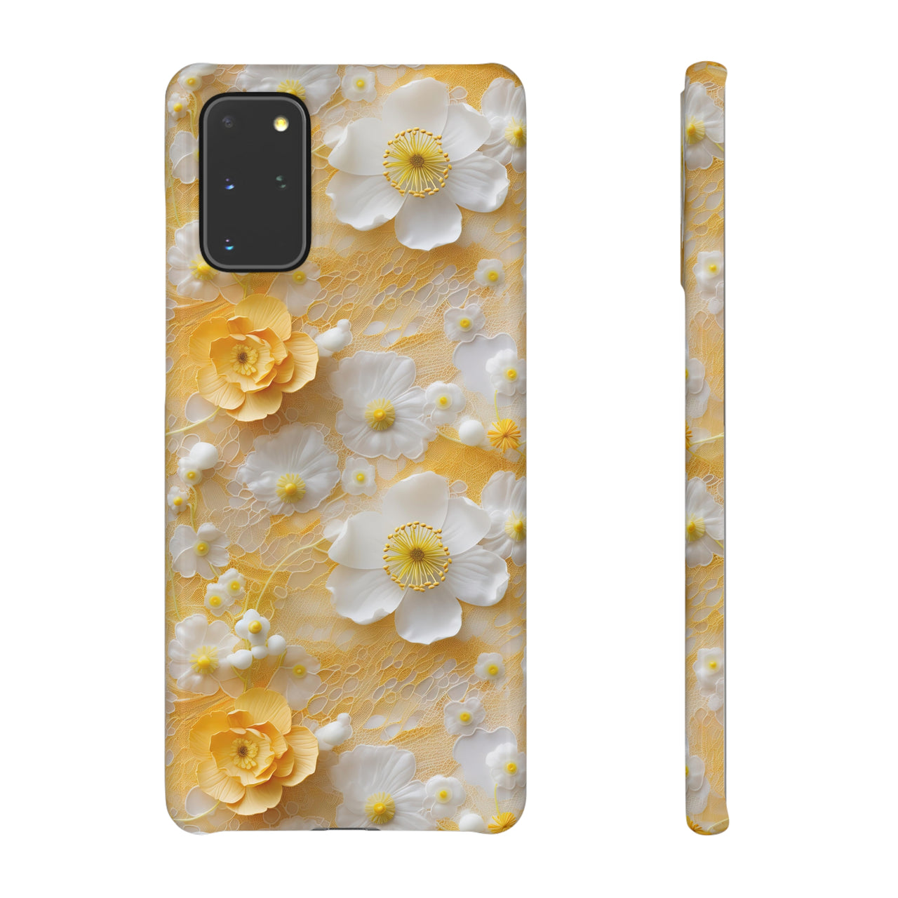 Yellow Floral - Snap Case for Samsung Galaxy S20, Samsung Galaxy S20+, Samsung Galaxy S20 Ultra, & Samsung Galaxy S20 FE