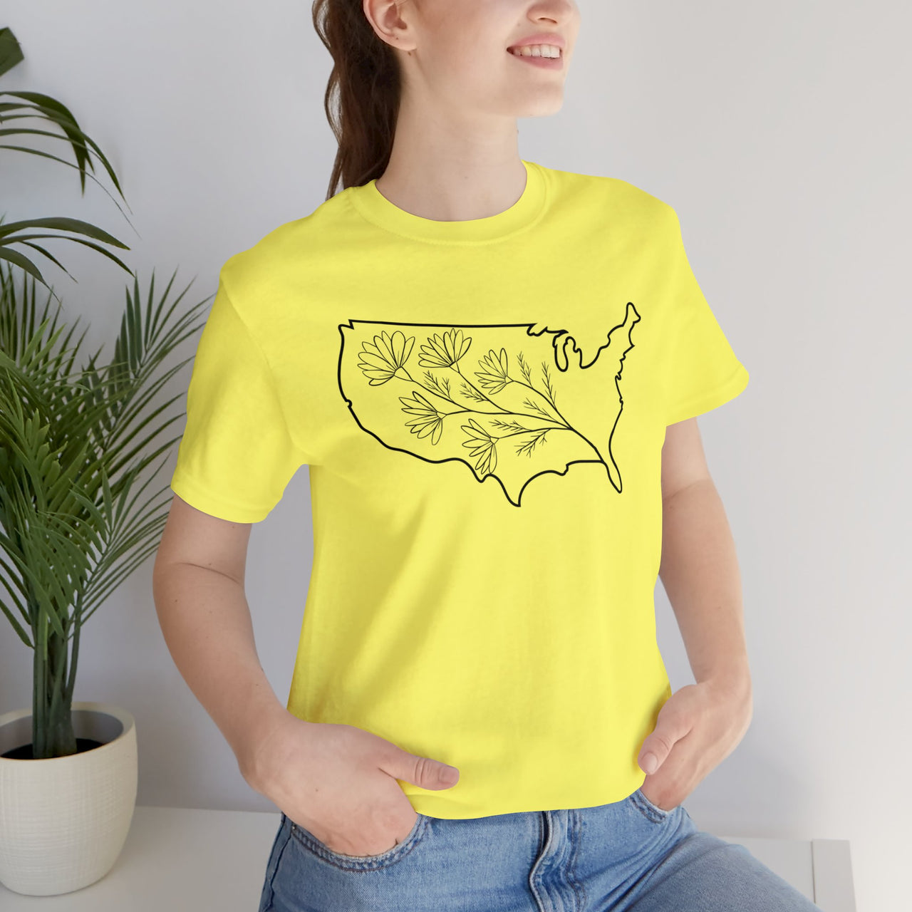 Map of the USA - Unisex Light Cotton T-Shirt