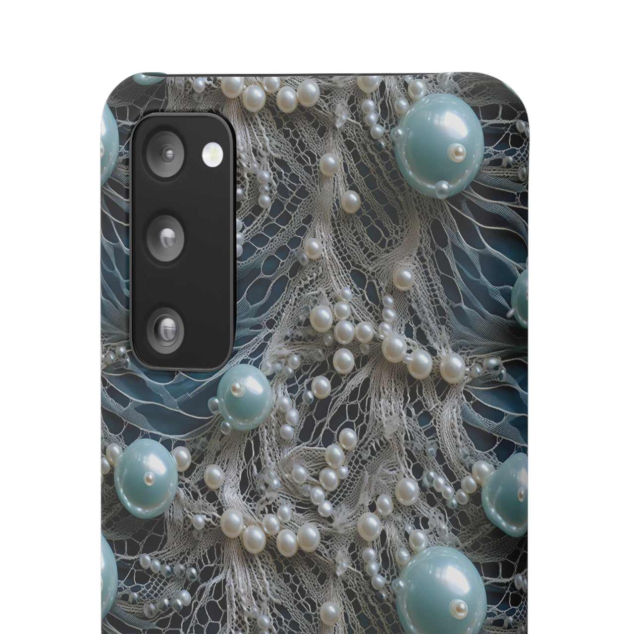 Sea Foam Lace and Pearls - Snap Case for Samsung Galaxy S20, Samsung Galaxy S20+, Samsung Galaxy S20 Ultra, & Samsung Galaxy S20 FE