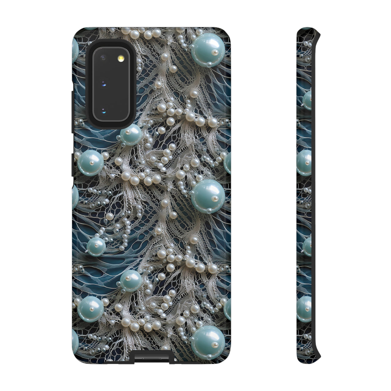 Sea Foam Lace and Pearls Tough Case for Samsung Galaxy S20, Samsung Galaxy S20+, Samsung Galaxy S20 Ultra, and Samsung Galaxy S20 FE