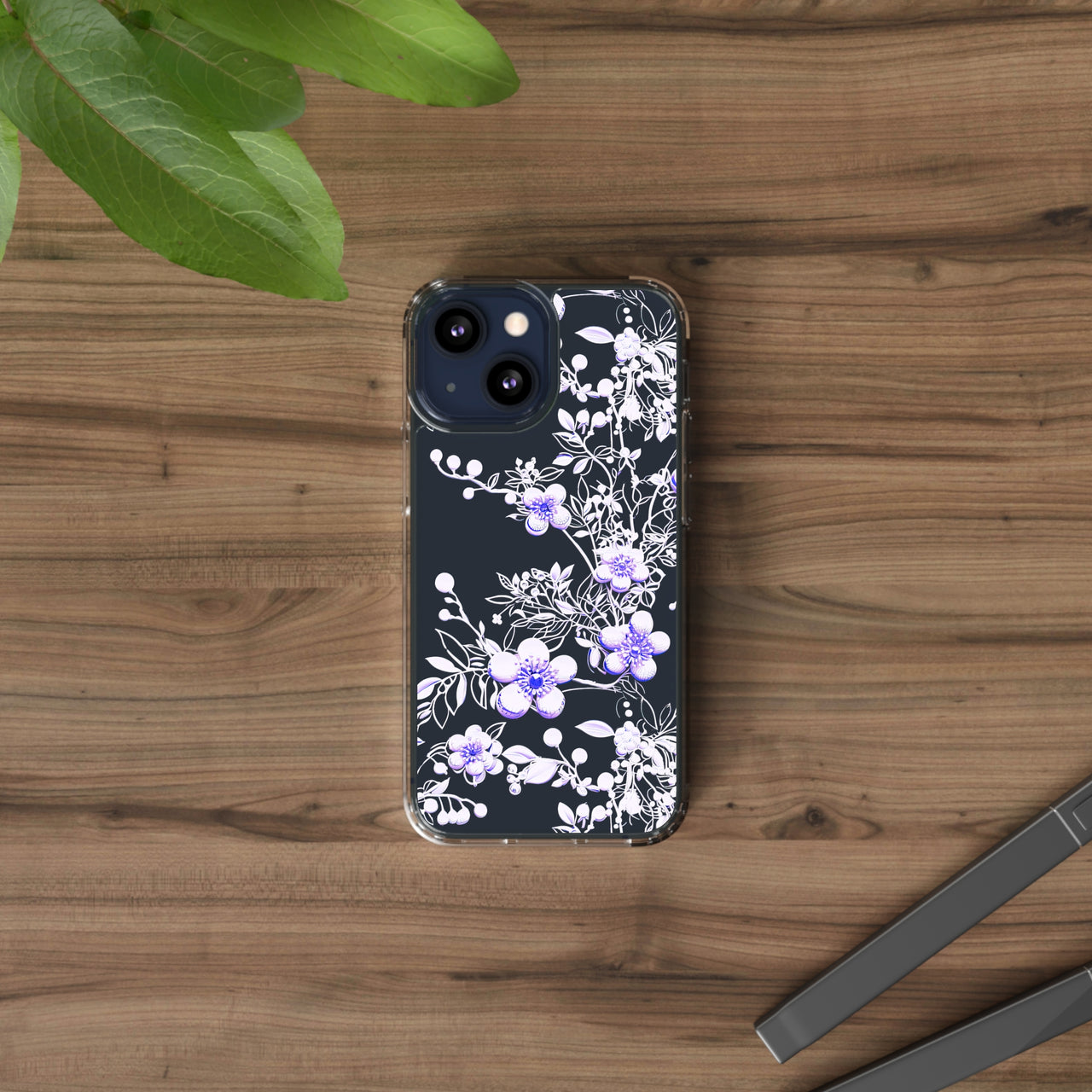 *Clear Case* Purple Petals - iPhone 13, iPhone 13 Mini, iPhone 13 Pro, iPhone 13 Pro Max - Supports Wireless Charging