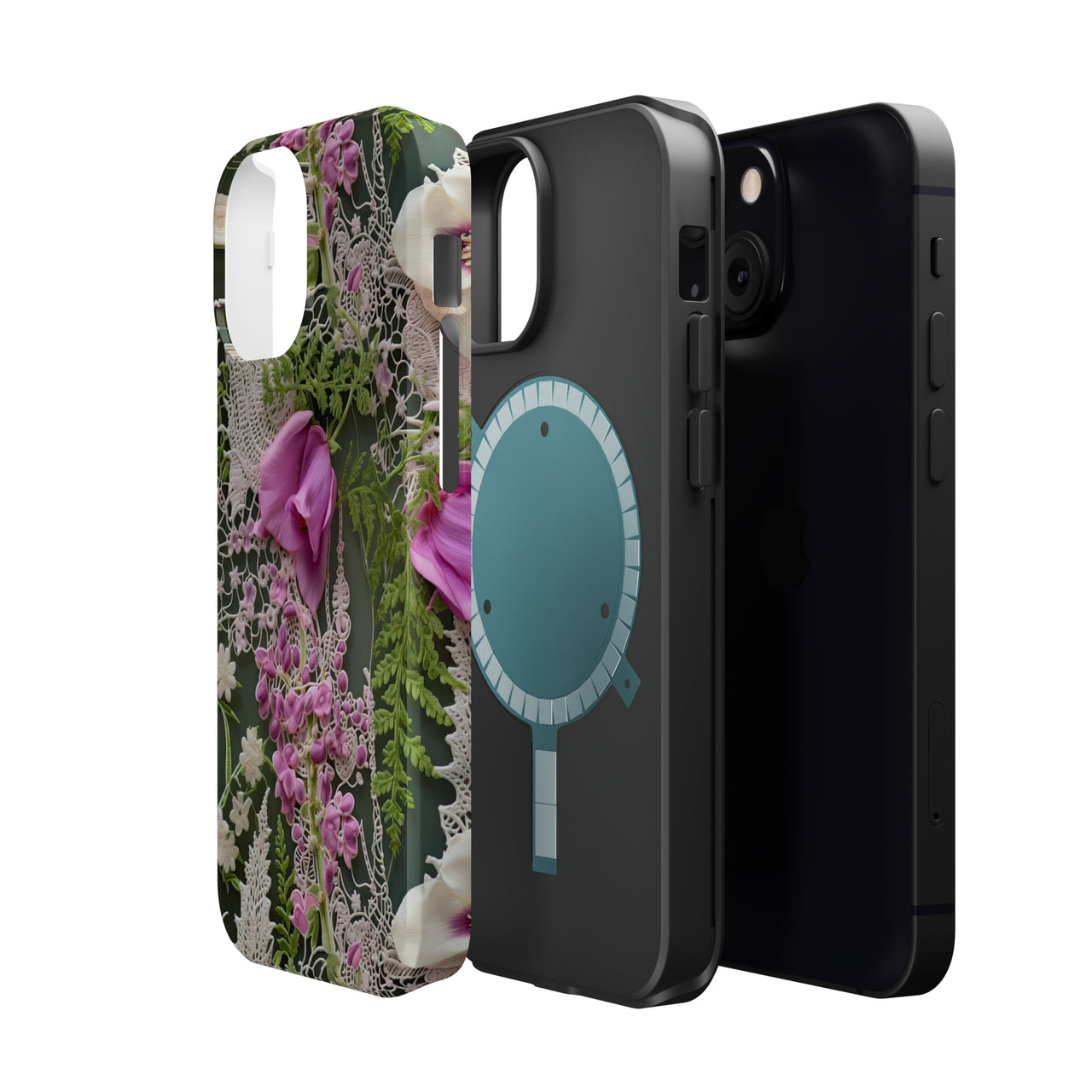 Woodland Whispers MagSafe Tough Cases for iPhone 13, iPhone 13 Mini, iPhone 13 Pro, and iPhone 13 Pro Max.