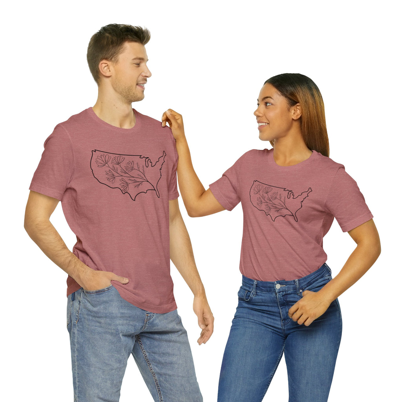 Map of the USA - Unisex Light Cotton T-Shirt