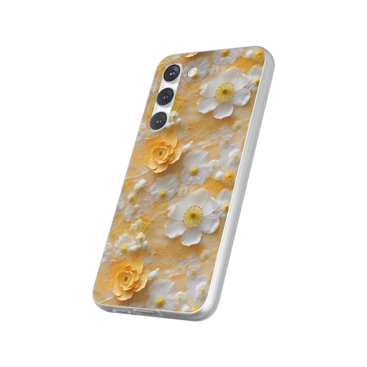 Yellow Floral - Flexi Cases for Samsung Galaxy S23, Samsung Galaxy S23 Plus, and Samsung Galaxy S23 Ultra