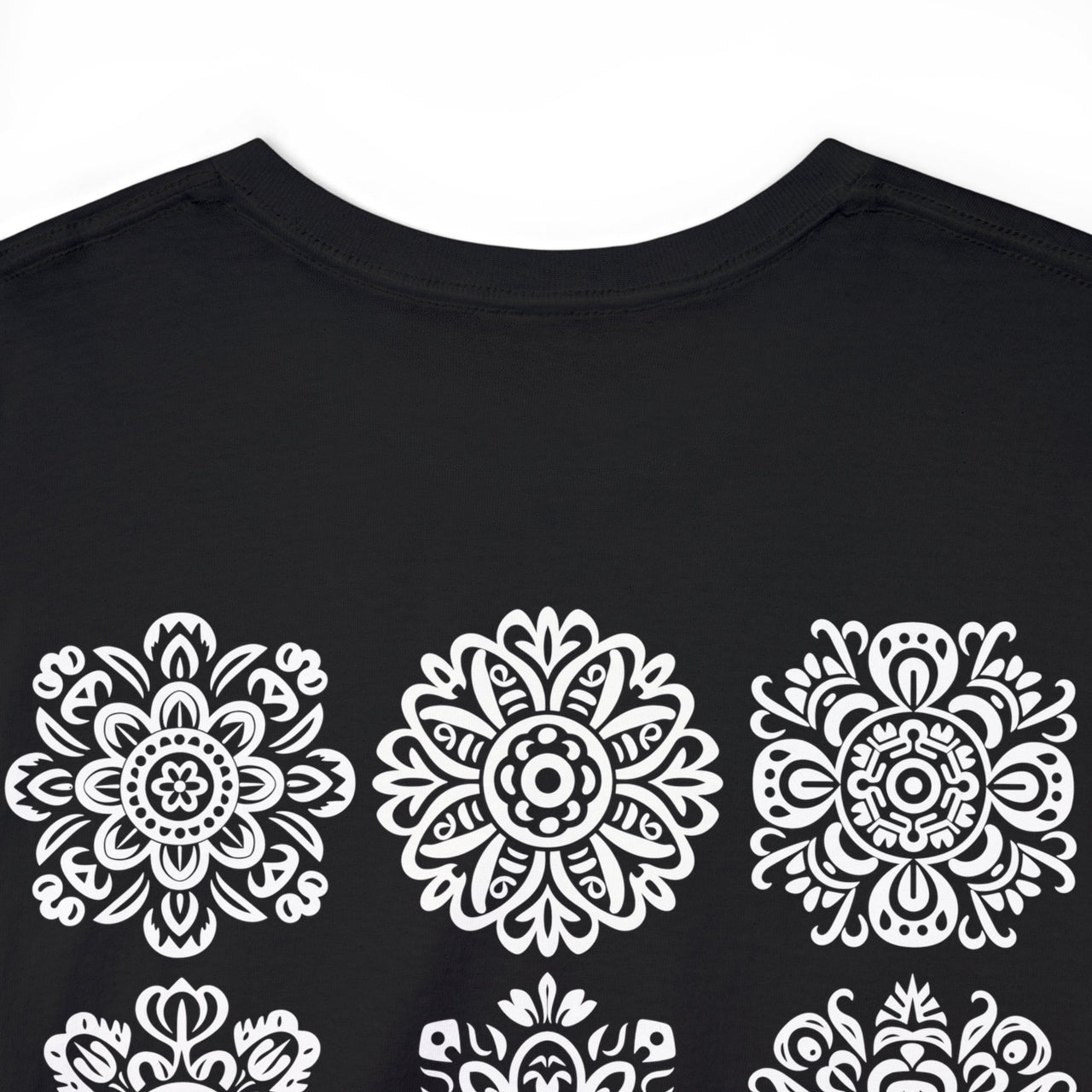 Front and Back Flower Design - Unisex Heavy Cotton Tee