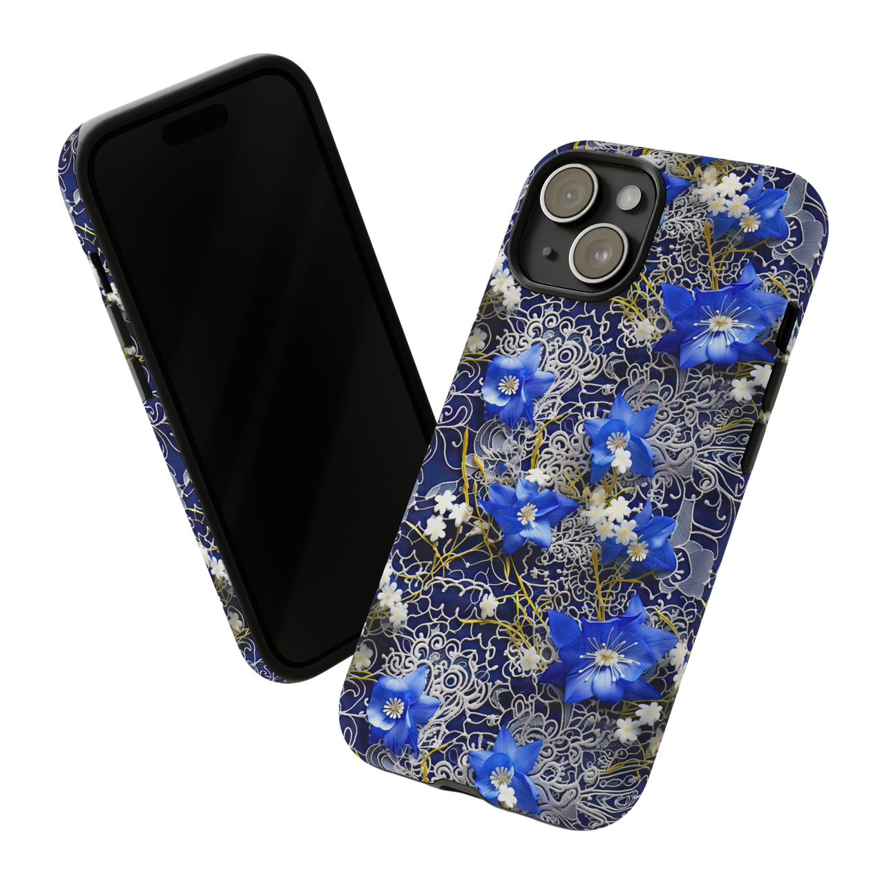 Cerulean Elegance Tough Case for iPhone 15, iPhone 15 Pro, iPhone 15 Plus, and iPhone 15 Pro Max