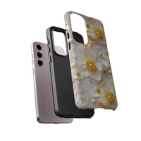 Thumbnail for White and Yellow Floral Tough Cases for Samsung Galaxy S23, Samsung Galaxy S23 Plus, and Samsung Galaxy S23 Ultra