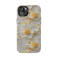 Thumbnail for White and Yellow Floral - MagSafe Tough Case for iPhone 15, iPhone 15 Pro, iPhone 15 Plus, & iPhone 15 Pro Max