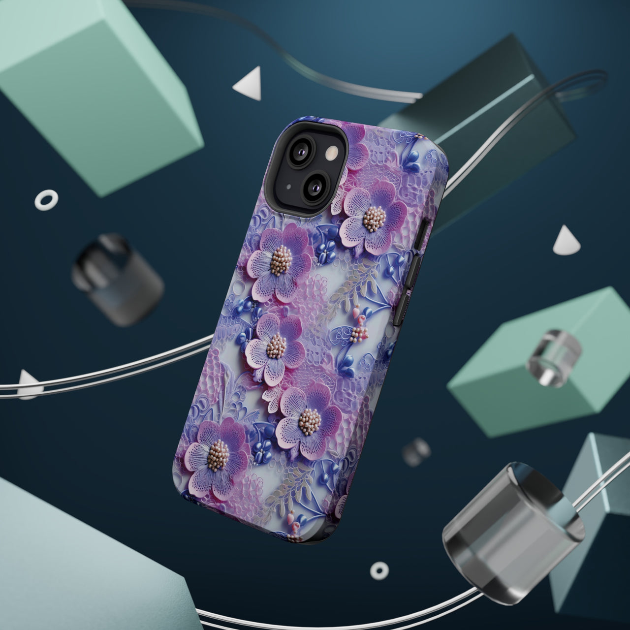 Pink and Purple Harmony - MagSafe Tough Cases for iPhone 13, iPhone 13 Mini, iPhone 13 Pro, and iPhone 13 Pro Max.