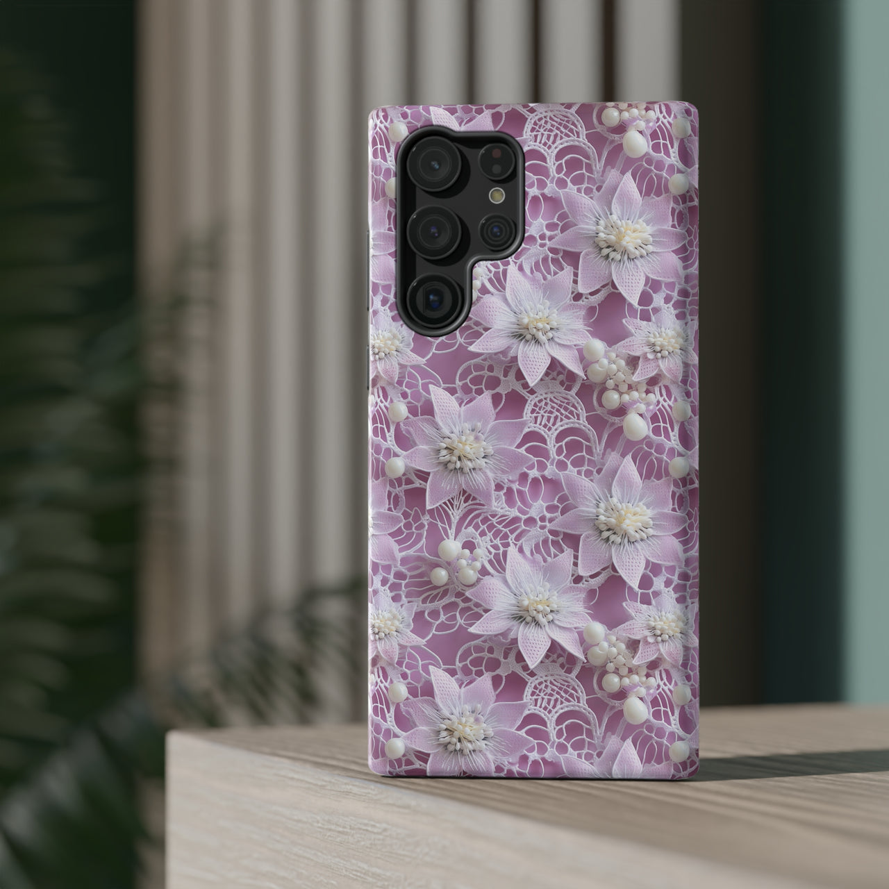 Coquette Clematis Impact-Resistant Cases for Samsung Galaxy S22, Samsung Galaxy S22 Plus, and Samsung Galaxy S22 Ultra. Supports Wireless Charging.