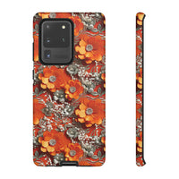 Thumbnail for Orange Petals in Silver Tapestry Tough Case for Samsung Galaxy S20, Samsung Galaxy S20+, Samsung Galaxy S20 Ultra, and Samsung Galaxy S20 FE