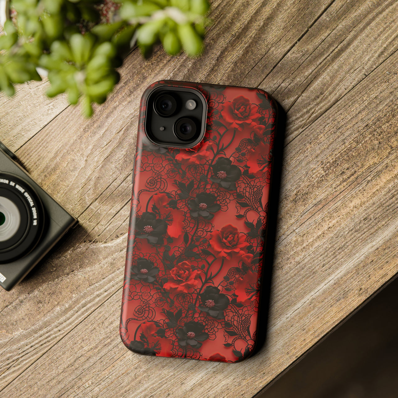 Gothic Rose - MagSafe Tough Case for iPhone 15, iPhone 15 Pro, iPhone 15 Plus, & iPhone 15 Pro Max