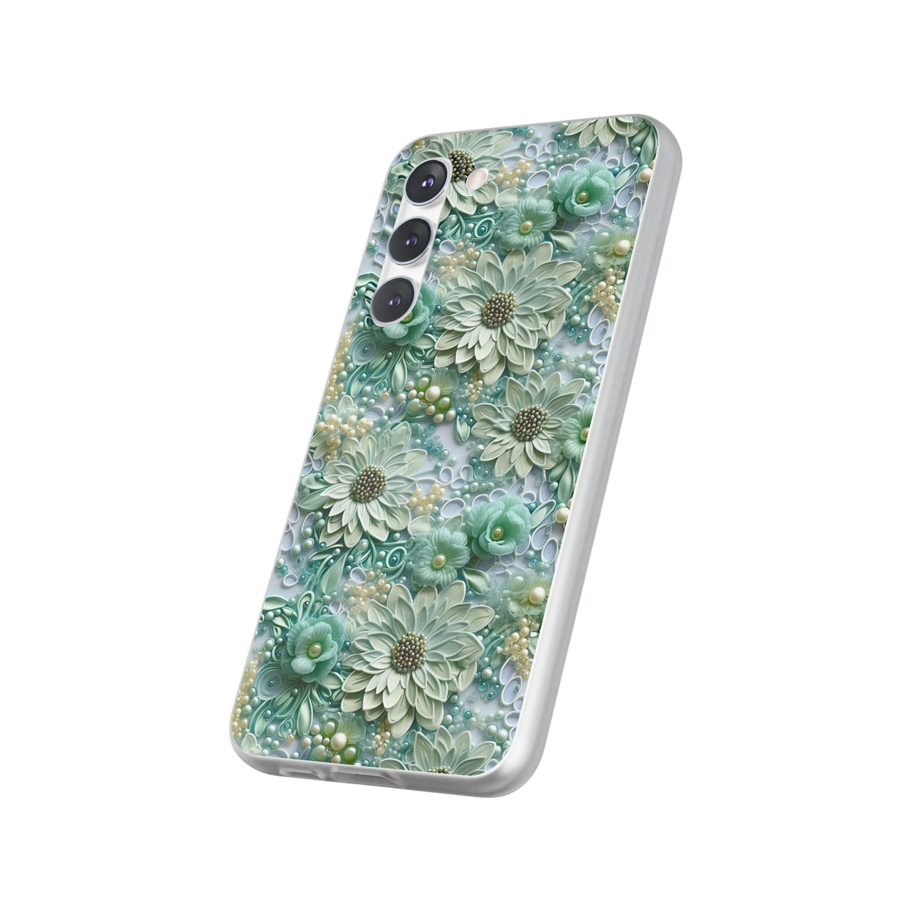 Teal Petals - Flexi Cases for Samsung Galaxy S23, Samsung Galaxy S23 Plus, and Samsung Galaxy S23 Ultra