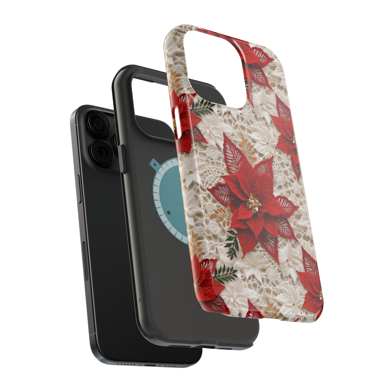 Christmas Poinsettia - MagSafe Tough Case for iPhone 15, iPhone 15 Pro, iPhone 15 Plus, & iPhone 15 Pro Max