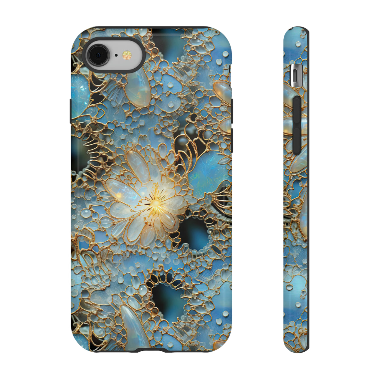 Gemstones and Gold Lace Tough Cases for iPhone 8 and iPhone 8 Plus