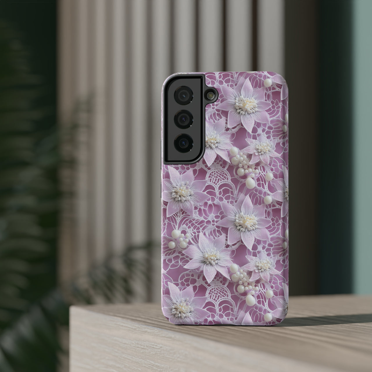 Coquette Clematis Impact-Resistant Cases for Samsung Galaxy S22, Samsung Galaxy S22 Plus, and Samsung Galaxy S22 Ultra. Supports Wireless Charging.