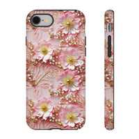 Thumbnail for Gold-Kissed Flowers on Pink Lace - Tough Cases for iPhone 8 and iPhone 8 Plus