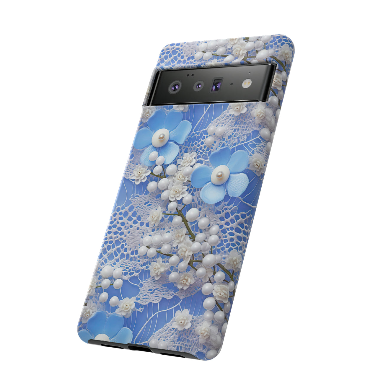 Pearls and Lace on Baby Blue - Tough Case for Google Pixel 6 and Google Pixel 6 Pro