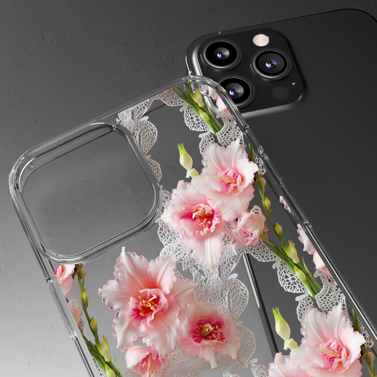 *Clear Case* Gladioli Garden - iPhone 13, iPhone 13 Mini, iPhone 13 Pro, iPhone 13 Pro Max - Supports Wireless Charging