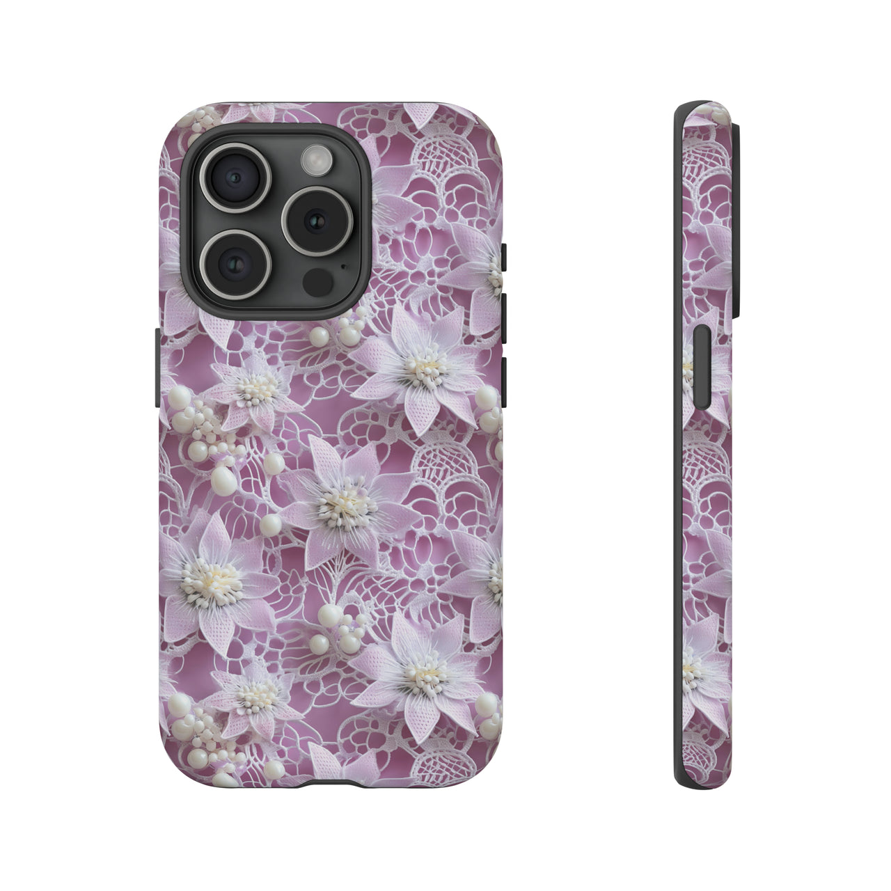 Pink Coquette Clematis Tough Case for iPhone 15, iPhone 15 Pro, iPhone 15 Plus, and iPhone 15 Pro Max