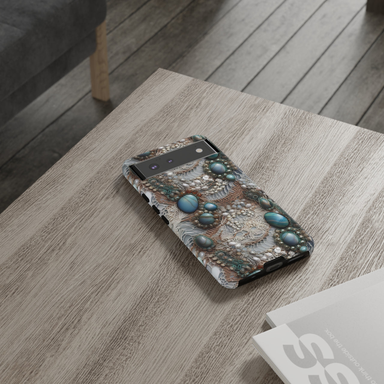 Boho Agate and Lace Tough Cases for Google Pixel 6 and Google Pixel 6 Pro