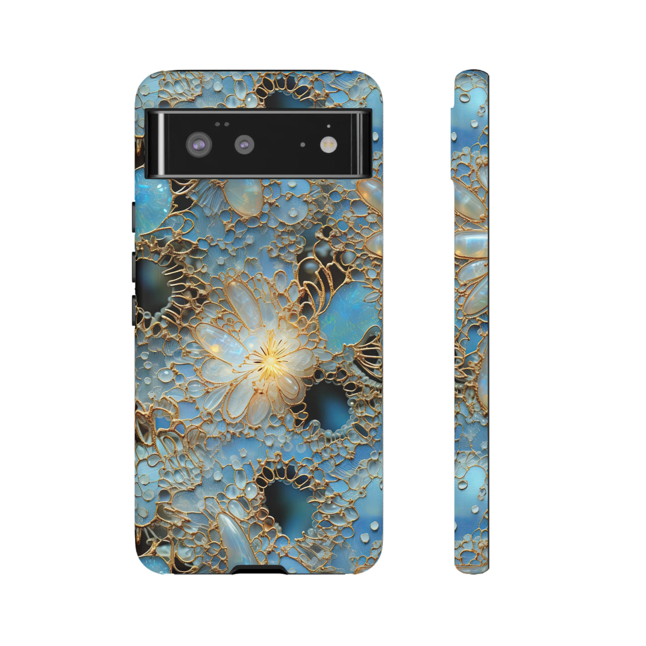 Gemstones and Gold Lace Tough Cases for Google Pixel 6 and Google Pixel 6 Pro