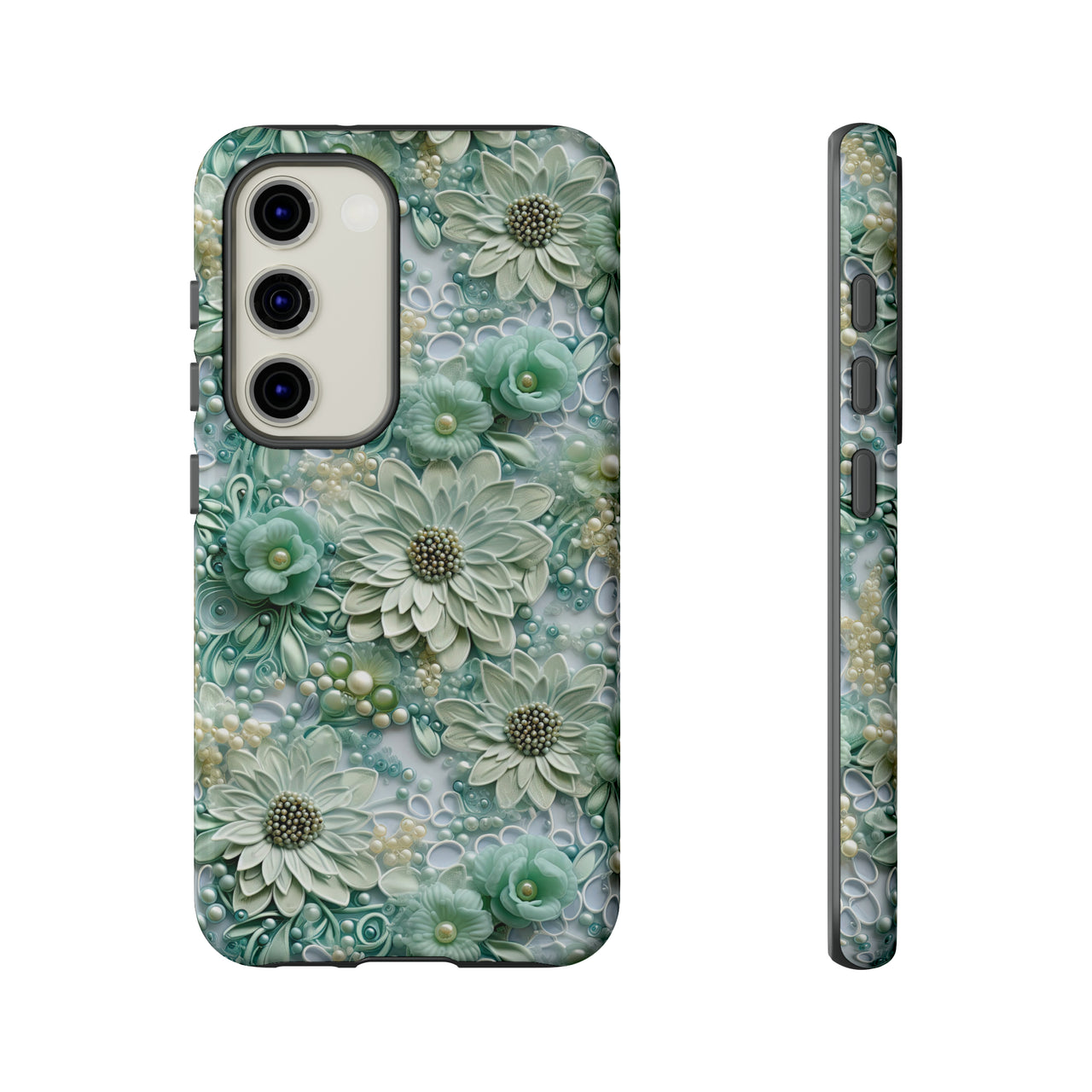 Teal Petals - Tough Case for Samsung Galaxy S23, Samsung Galaxy S23 Plus, and Samsung Galaxy S23 Ultra