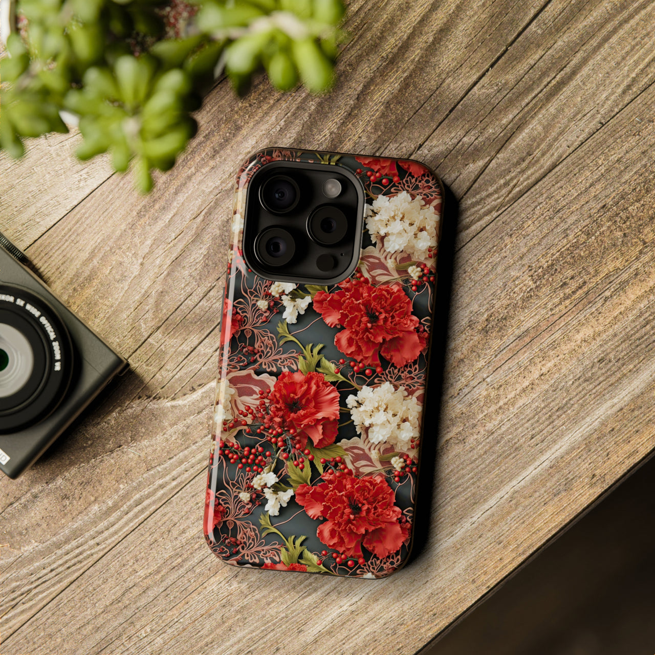 Carnation for January Birthday - MagSafe Tough Case for iPhone 15, iPhone 15 Pro, iPhone 15 Plus, & iPhone 15 Pro Max