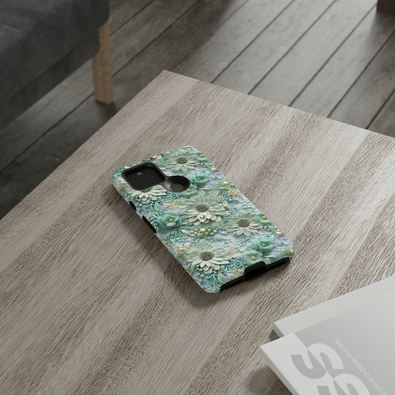 Teal Petals - Tough Case for Google Pixel 5 5G