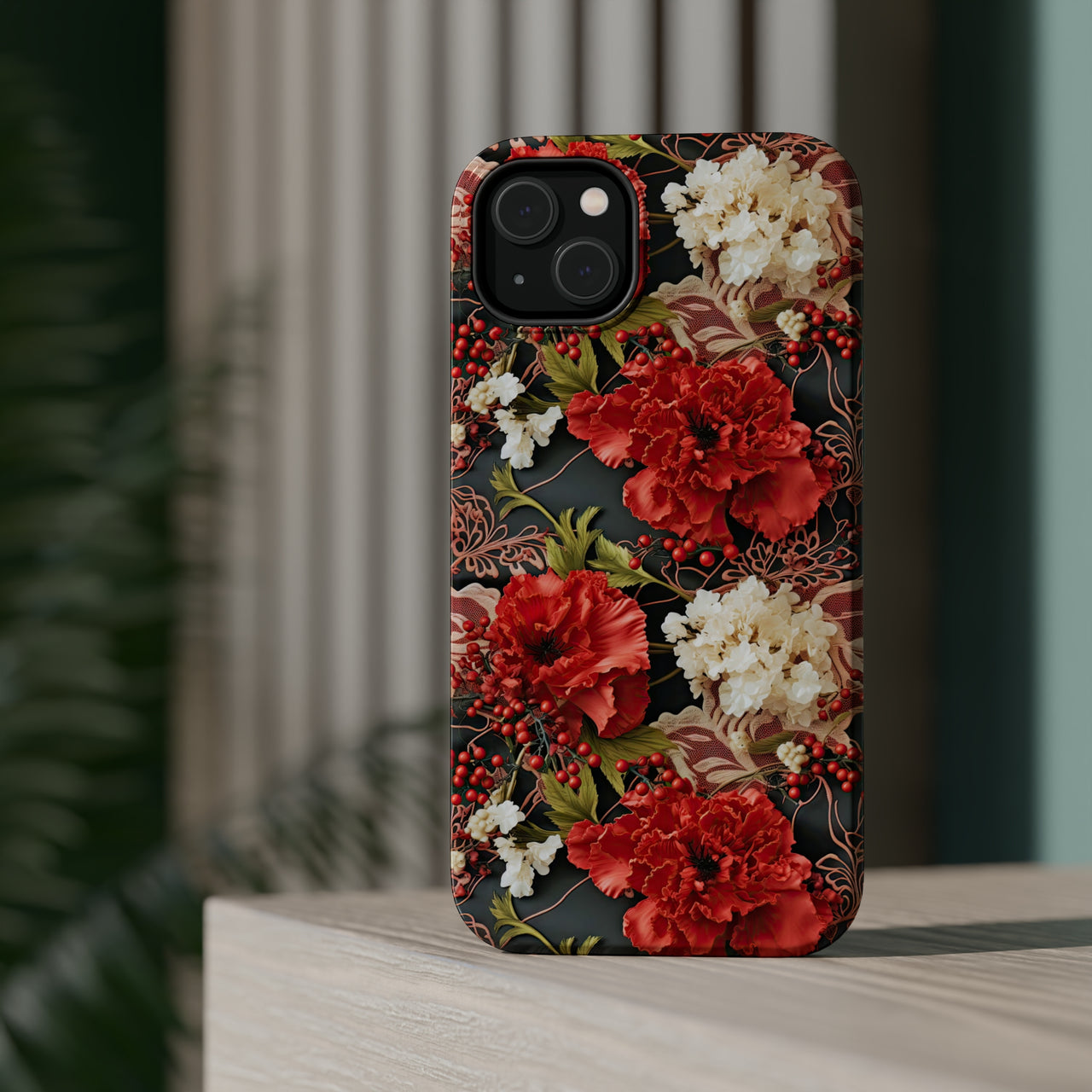 Carnation for January Birthday - MagSafe Tough Case for iPhone 14, iPhone 14 Pro, iPhone 14 Plus, and iPhone 14 Pro Max