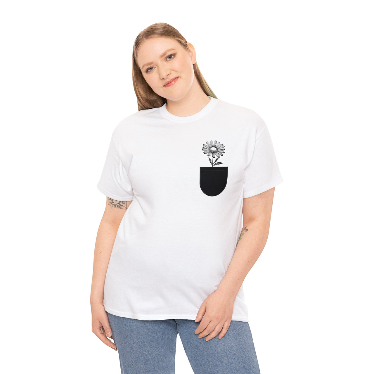 Pocket Daisy Unisex Heavy Cotton Tee