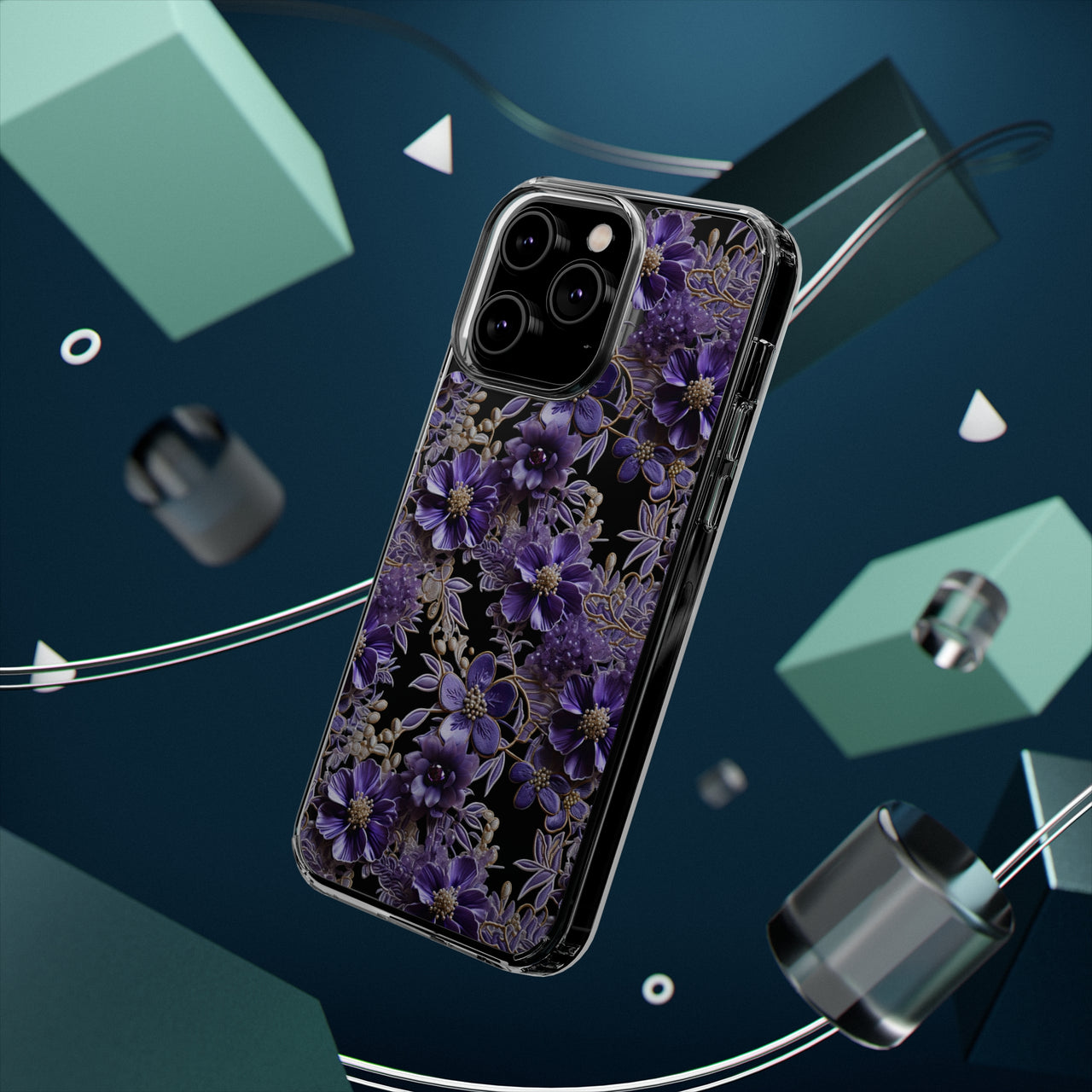 *Clear Case* Violet Meadow - iPhone 14, iPhone 14 Pro, iPhone 14 Plus, iPhone 14 Pro Max - Supports Wireless Charging