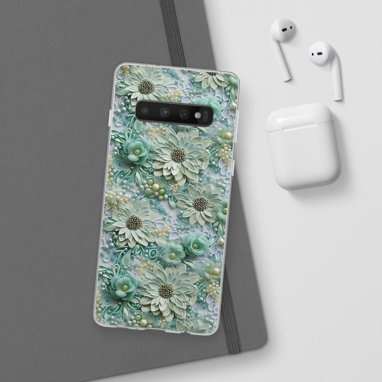 Teal Petals - Flexi Cases for Samsung Galaxy S10, Samsung Galaxy S10E, & Samsung Galaxy S10 Plus