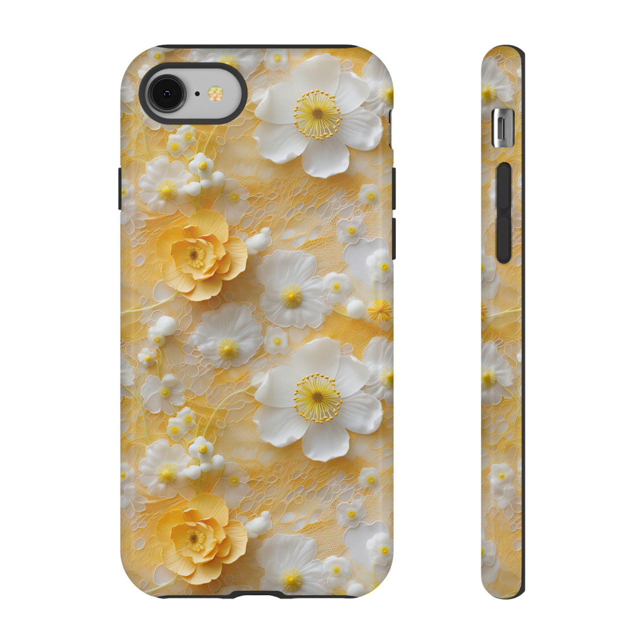 Yellow Floral Tough Cases for iPhone 8 and iPhone 8 Plus