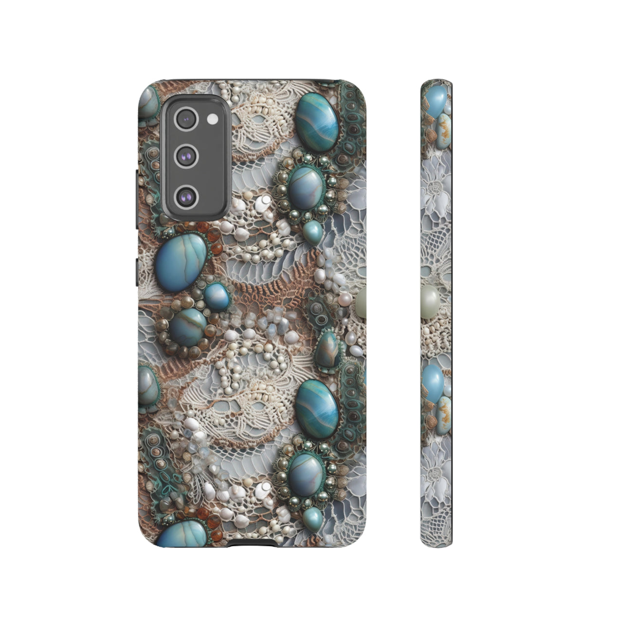 Boho Agate and Lace Tough Case for Samsung Galaxy S20, Samsung Galaxy S20+, Samsung Galaxy S20 Ultra, and Samsung Galaxy S20 FE