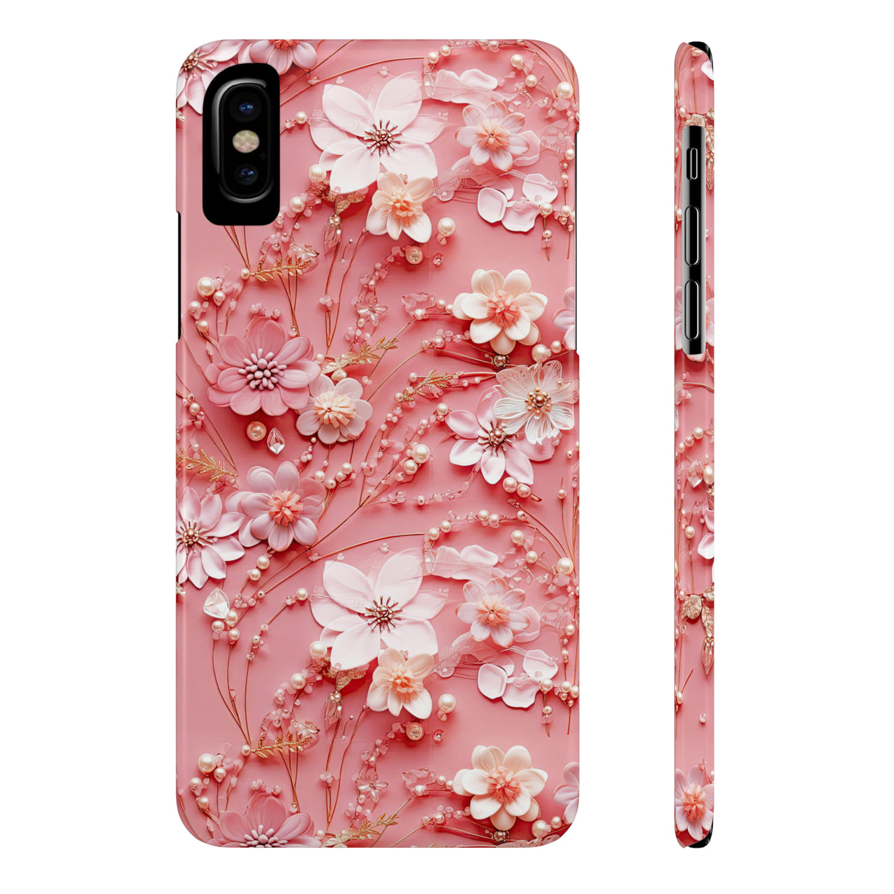 Floral Champagne Toast - Slim Phone Cases for iPhone X, iPhone XR, iPhone XS, and iPhone XS MAX