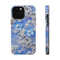 Thumbnail for Pearls and Lace on Baby Blue - MagSafe Tough Cases for iPhone 13, iPhone 13 Mini, iPhone 13 Pro, and iPhone 13 Pro Max.