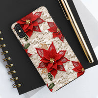 Thumbnail for Christmas Poinsettia Tough Phone Cases for iPhone X, iPhone XR, iPhone XS, and iPhone XS MAX. Supports Wireless Charging.