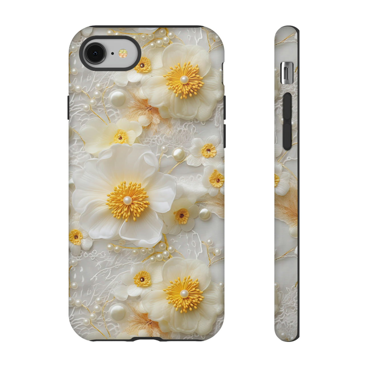 White and Yellow Floral Tough Cases for iPhone 8 and iPhone 8 Plus