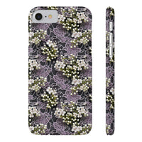 Thumbnail for White Flowers on a Purple Bed - Slim Phone Cases for iPhone 8 and iPhone 8 Plus (Also fits iPhone 7 and 7 Plus)