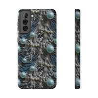 Thumbnail for Sea Foam Lace and Pearls Impact-Resistant Cases for Samsung Galaxy S21, Samsung Galaxy S21 Plus, and Samsung Galaxy S21 Ultra. Supports Wireless Charging.