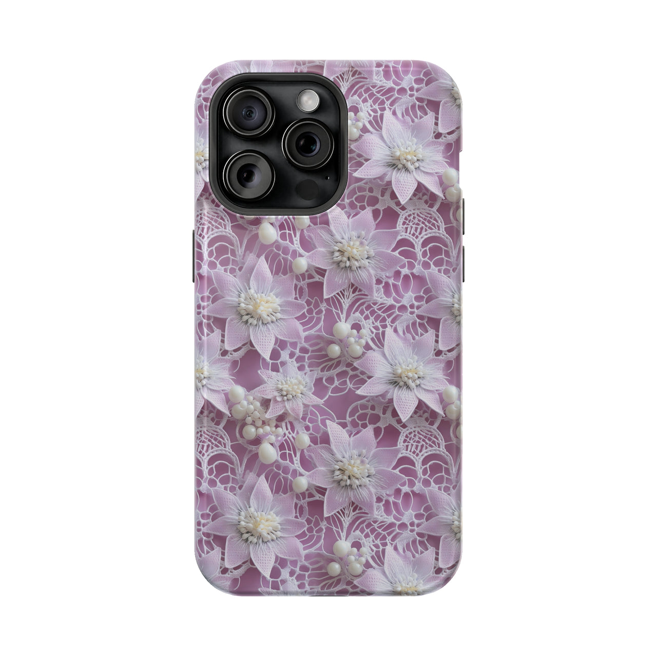 Pink Coquette Clematis - MagSafe Tough Case for iPhone 15, iPhone 15 Pro, iPhone 15 Plus, & iPhone 15 Pro Max