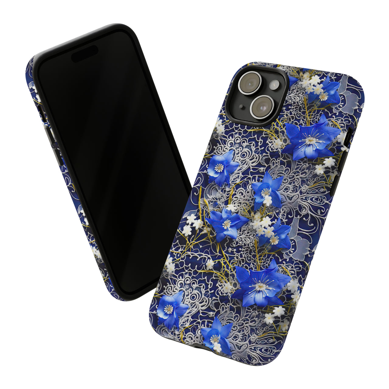 Cerulean Elegance Tough Case for iPhone 15, iPhone 15 Pro, iPhone 15 Plus, and iPhone 15 Pro Max