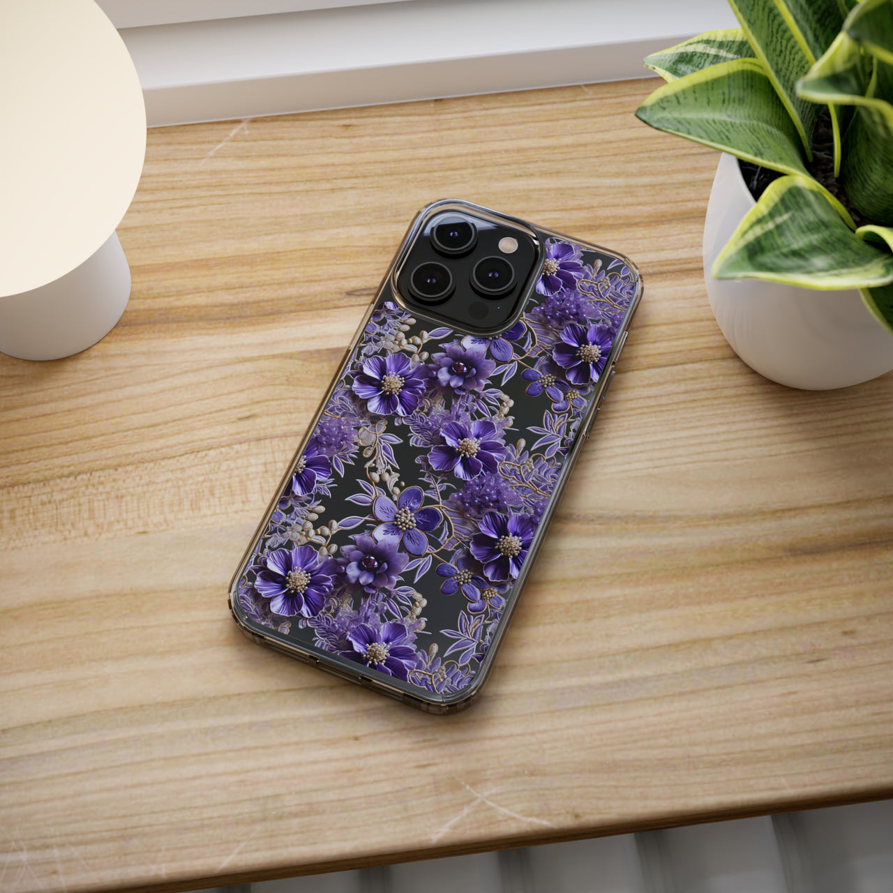 *Clear Case* Violet Meadow - iPhone 14, iPhone 14 Pro, iPhone 14 Plus, iPhone 14 Pro Max - Supports Wireless Charging