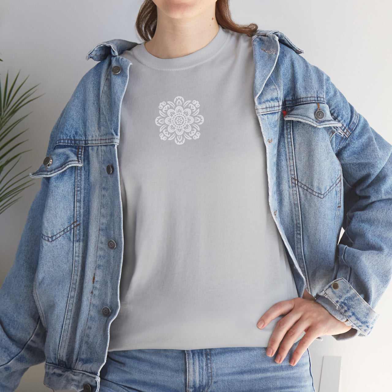 Front and Back Flower Design - Unisex Heavy Cotton Tee