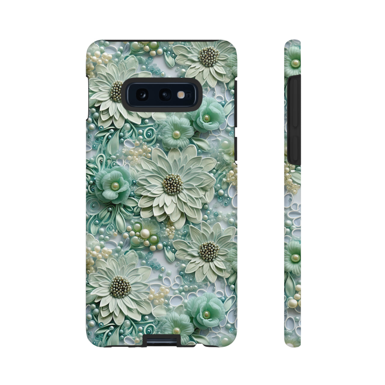 Teal Petals - Tough Case for Samsung Galaxy S10, Samsung Galaxy S10E, and Samsung Galaxy S10 Plus