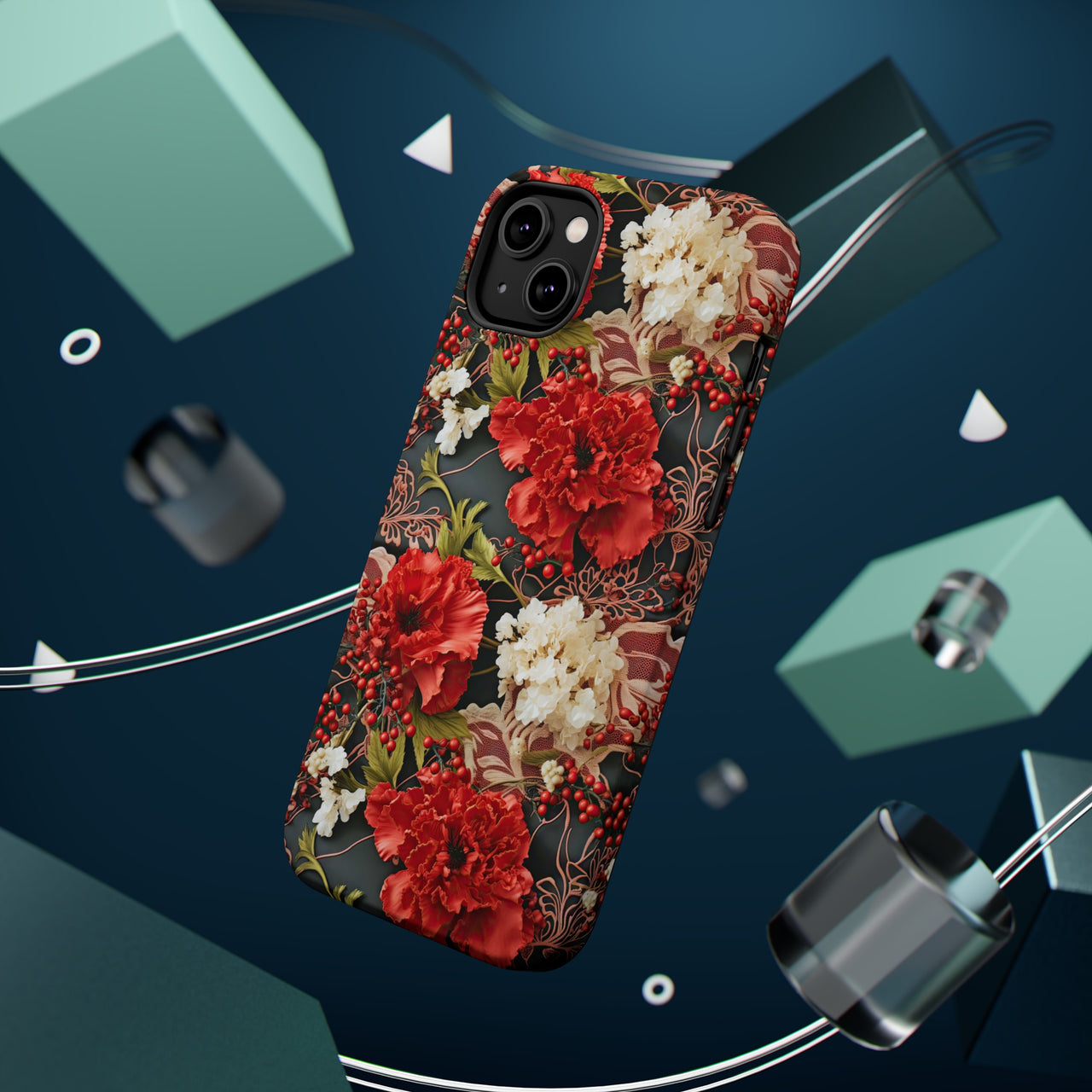 Carnation for January Birthday - MagSafe Tough Case for iPhone 14, iPhone 14 Pro, iPhone 14 Plus, and iPhone 14 Pro Max