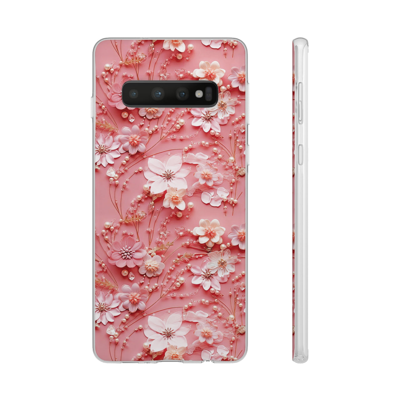 Floral Champagne Toast - Flexi Cases for Samsung Galaxy S23, Samsung Galaxy S23 Plus, and Samsung Galaxy S23 Ultra